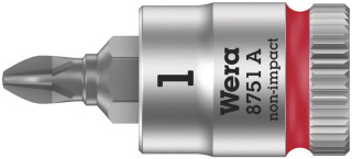 8751 A Phillips Zyklop bit socket, 1/4" drive, PH 1 x 28 mm, 05003350001 Wera main