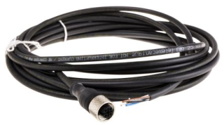 Pre wired connectors XZ, straight female, M12, 4 pins, cable PUR 5 m, XZCP1141L5