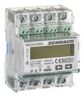 Digital CT kWh Meter 5A (6A), 3phase, 2 tarifs, MID