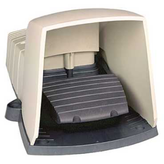 Single foot switch, Harmony XPE, plastic, grey, with cover, 1 step, 1 contact 1NC+NO, IP66 main