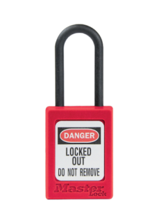 S32MKRED | Zenex Padlock Plastic Shackle RED Master Keyed (Master key to order separately) - NO Key retaining main