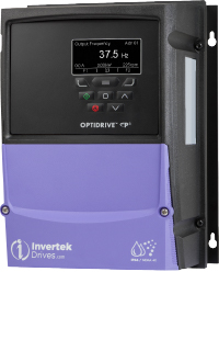 Variable frequency drive, Optidrive P2, 1.5 KW, 3 PH in, 3 PH out, 4.1A, 380-480V, EMC Filter, Brake Chopper, TFT Display, IP66, Invertek Drives, ODP-2-24150-3KF4A-MN main