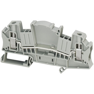 Terminal block, Linergy TR, screw type, feed through, 2 points, 6mm², measuring transducer, grey main