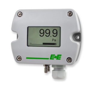 EE610-HV51A7D2AF8 Differential Pressure Sensor, Measuring range: -100...100 Pa, Analogue output: 0 - 10 V and 4 - 20 mA, Digital output: No digital output, Display: With display, backlight, Additional function: With auto-zero main