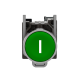 Push button, metal, Harmony XB4, flush, green, 22mm, spring return, marked I, 1NO alt_view_4