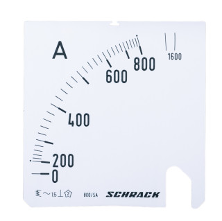 Scale Plate, 96x96mm, 800/1600/5A AC, MGS59800-A Schrack Technik