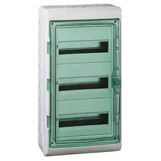 Enclosure for modular device, Mureva Enclosure, 3x18 modules, earth and neutral terminal blocks