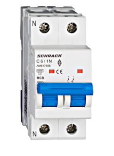 Automātslēdzis (MCB) AMPARO 6kA, C 6A, 1+N, Schrack Teknik, AM617606-- main