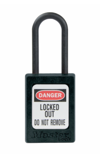 S32KABLK | Zenex Padlock Plastic Shackle BLACK Keyed Alike - NO Key retaining main