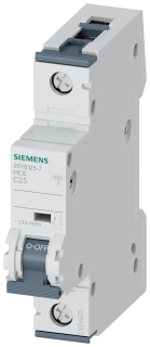 Miniature circuit breaker 230/400 V 6 kA, 1-pole, C, 25 A, D=70 mm, 5SY6125-7, Siemens main