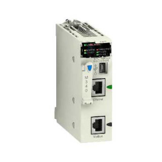 processor, Modicon M340, max 1024 discrete, 256 analog IO, Modbus, Ethernet