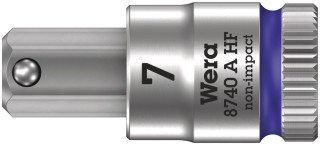 8740 A HF Zyklop bit socket with holding function, 1/4" drive, 7 x 28 mm, 05003341001 Wera main