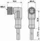 Pre wired connectors XZ, elbowed female, M8, 3 pins, cable PUR 5 m, XZCP0666L5 alt_view_3