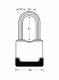 M515EURDLHCC | 54mm - Octagonal shackle, diam. 9mm - 48mm long shackle - 4 Pin tumbler cylinder alt_view_3