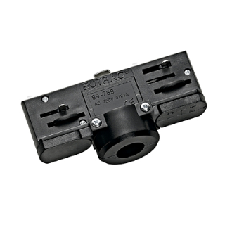 EUTRAC 3-phase track adapter incl. mounting accessory, black