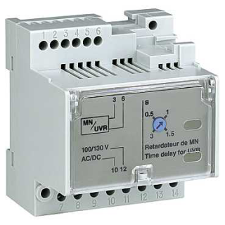 MN delay unit, MasterPact NT/NW, ComPacT NS, adjustable time delay 0.5s/3s, 200/250VDC, 200/250VAC 50/60Hz, spare part main