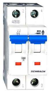 Automātslēdzis (MCB) C, 50A, 2-pole, 40° C, 10kA, Schrack Teknik, BM017250ME main