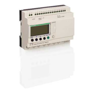 modular smart relay, Zelio Logic SR2 SR3, 24 IO, 24V AC, clock, display main