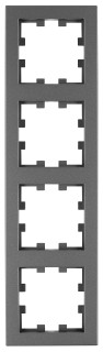 Four gang frame, Design CUBIC, anthracite, EV115304 Schrack Technik