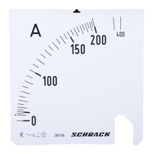 Scale Plate, 96x96mm, 200/400/5A AC, MGS59200-A Schrack Technik