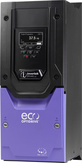 Variable frequency drive, Optidrive Eco , 1.5 KW, 1 PH in, 3 PH out, 7A, 200-240V, EMC Filter, TFT Display, IP66, Invertek Drives, ODV-3-220070-1F1A-MN main