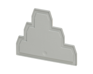 Cover plate, Linergy TR, 3 level, 2.2mm width, 6 points, for screw terminals NSYTRV26T, grey, Set of 50 main