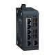network switch, Modicon Networking, standard unmanaged, 6 ports for copper with 2 ports for multimode fiber optic main