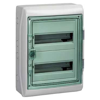 Enclosure for modular device, Mureva Enclosure, 2x12 modules, earth and neutral terminal blocks