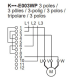 Complete cam switch, Harmony K1, K2, cam reversing switch, front mounting, plastic, 3 poles, position 0, 60degrees, 32A, 64x64mm, marked 1 0 2 alt_view_2