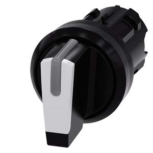 Toggle switch, illuminable, 22 mm, round, plastic, black, white, 3SU1002-2BM60-0AA0, Siemens main