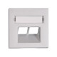 Cover for RJ45 UAE outlet, labelling window, 2-Port, silver, EV124312 Schrack Technik main