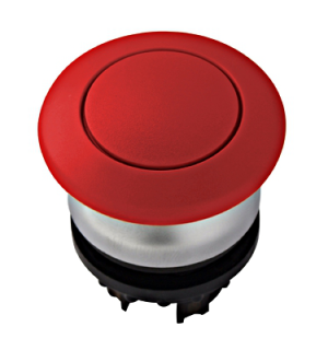 Mushroom push-button, spring-return, red main