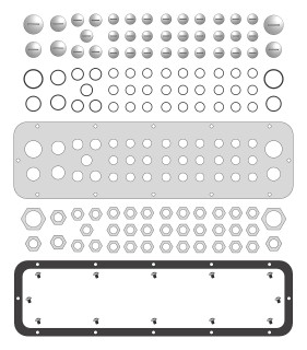 WSA Cable entry gland plate for type F, with 38 entries, WSAFA0F1-- Schrack Technik