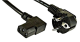Powercord Schuko - C13 female 90ø, Black, 5m main