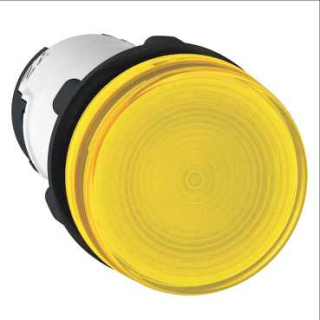 Pilot light, Harmony XB7, round yellow, 22mm, bulb BA9s, screw clamp terminals, 230V main