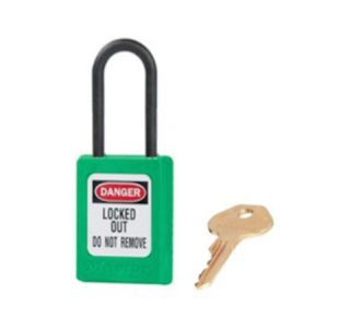S32MKGRN | Zenex Padlock Plastic Shackle GREEN Master Keyed (Master key to order separately) - NO Key retaining main