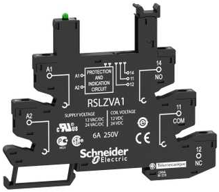 socket equipped with LED and protection circuit, Harmony Electromechanical Relays, for RSL1 relays, screw connector, 12 to 24V AC DC