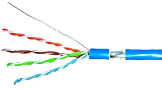 Datu kabelis Cat 5 F/UTP, 4x2xAWG24/1, PVC, spole 305m, zils, HSEKF424P1 Schrack Technik