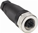 Konektors DOS-1204-G, 4 PIN, mamma taisnais, 3A, 250V, 4…6mm, M12, IP67, 6007302 Sick