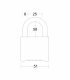 175EURDLH | Solid Zinc body with brass finish combination padlock alt_view_2