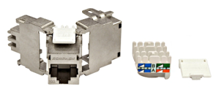 TOOLLESS LINE Jack RJ45 shielded, Class Ea 10GB 4PPoE 100W, HSEMRJ6GWT Schrack Technik