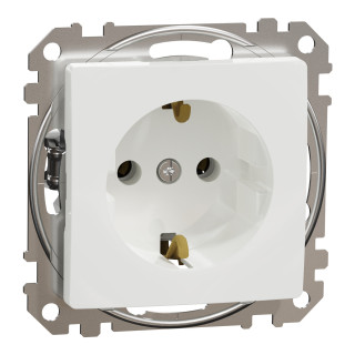 Socket-outlet, Sedna Design & Elements, 16A, 250V, side earth, white main