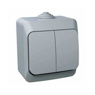 Cedar Plus - 1pole 2-circuits switch - 16AX, grey main