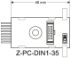 DIN rail bus system 1 slot 35 mm, Z-PC-DIN1-35 Seneca alt_view_2