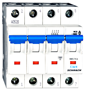 Автоматический выключатель (MCB) C, 16А, 4-полюсный, 10кА, Schrack Teknik, BM017416-- main