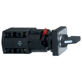 Complete cam switch, Harmony K1, K2, cam changeover switch, 16mm or 22mm , plastic, 4 poles, 30degrees, 10A, 30x30mm, marked 1 2 main