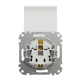 Socket-outlet, Sedna Design & Elements, 16A, 250V, side earth, with shutter and lid, white main