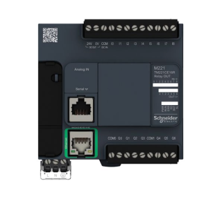 logic controller, Modicon M221, 16 IO, 9 DI, 7 DO, relay, Ethernet