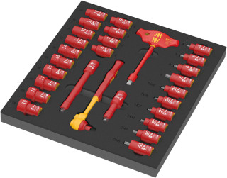 9726 Foam insert 8007 B VDE Zyklop VDE ratchet set 1, 3/8", 28 pieces, 05150116001 Wera main