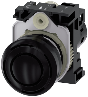Acoustic signal device, 22 mm, round, plastic, black, continuous tone 2.4 kHz..., 3SU1200-6KF10-1AA0, Siemens main
